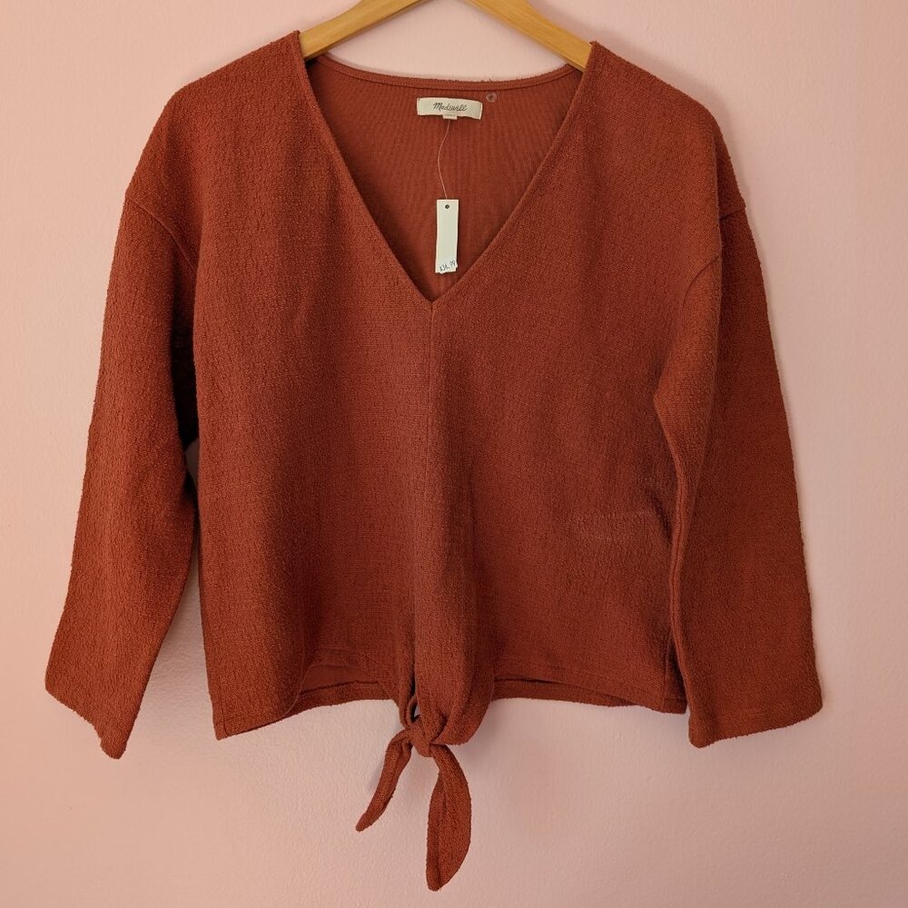 NWT Madewell Tie-Front Texture & Thread Top Size Medium